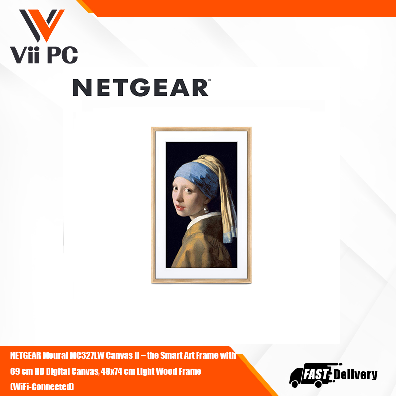 NETGEAR Meural MC327LW Canvas II – the Smart Art Frame with 69 cm HD Digital Canvas, 48x74 cm Light Wood Frame (WiFi-Connected)