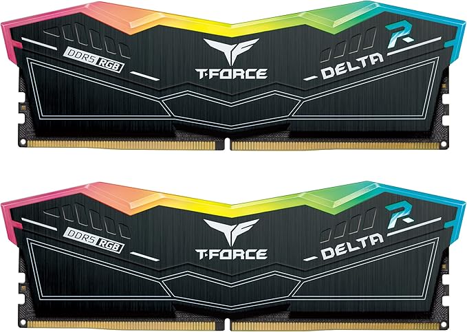 TEAMGROUP T-Force Delta Heatsink With ARGB DDR5 Ram 32GB (2x16GB) 6000MHz - Black/White