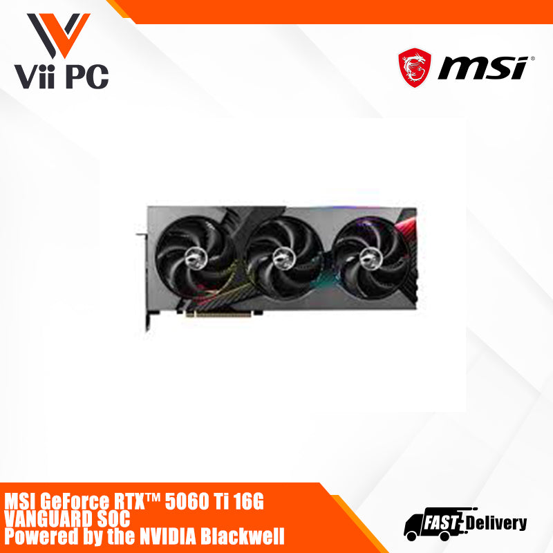 MSI GeForce RTX™ 5060 Ti 16G VANGUARD SOC Powered by the NVIDIA Blackwell architecture and DLSS 4 GRAPHICS GAMING CARDS