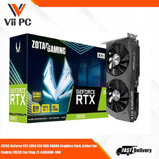 ZOTAC GeForce RTX 3050 ECO 8GB GDDR6 Graphics Card, Active Fan Control, FREEZE Fan Stop, ZT-A30500K-10M