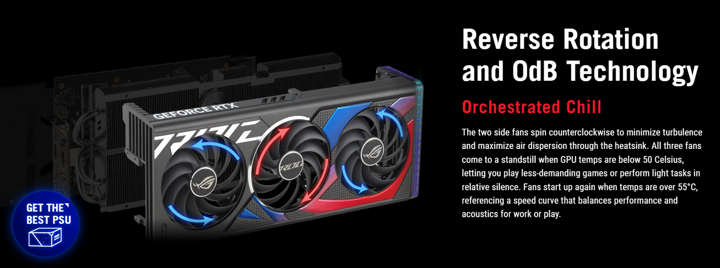 ASUS ROG Strix GeForce RTX™ 4070 SUPER 12GB GDDR6X Graphics Card with DLSS 3 and chart-topping thermal performance