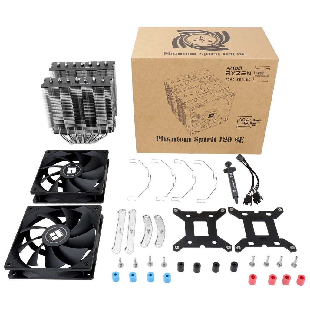 Thermalright Phantom Spirit 120 SE CPU Air Cooler, 7 Heat Pipes, Dual 120mm, TL-C12B V2 PWM Fan, AGHP 4.0 Technology, S-FDB Bearing, For AMD: AM4/AM5, For Intel: 1700/1150/1151/1200