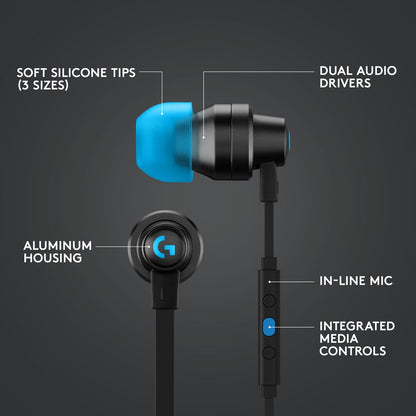 LOGITECH G333 Gaming Earphones with Mic and Dual Drivers