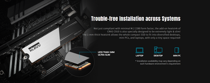 KLEVV CRAS C910 1TB M.2 NVMe PCIe Gen4x4 SSD with heatsink, up to 5000MB/s TLC