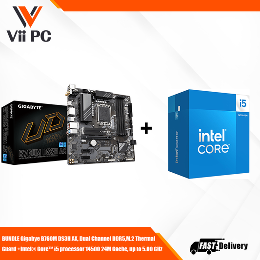 GIGABYTE B760M DS3H AX Motherboard + Intel Core i5-14600KF (14th GEN) Processor BUNDLE