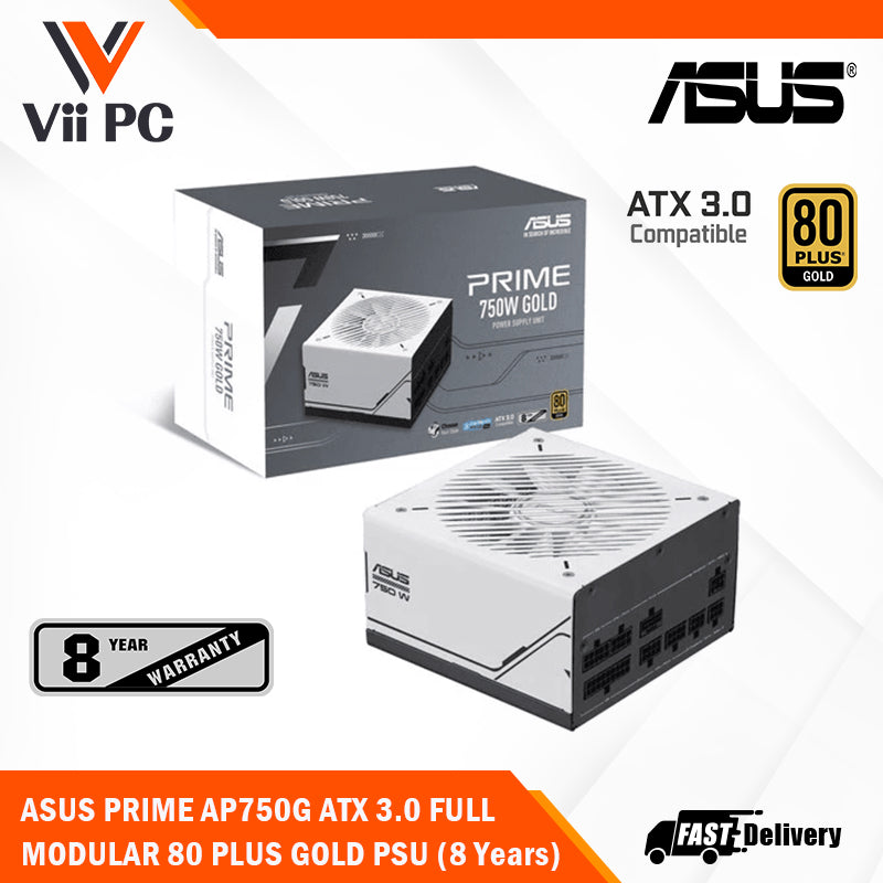 ASUS Prime AP750G/AP850G 750W/850W ATX 3.0 with PCIe GEN 5.0 graphics card FULL MODULAR 80 PLUS GOLD PSU - 8 Years Warranty