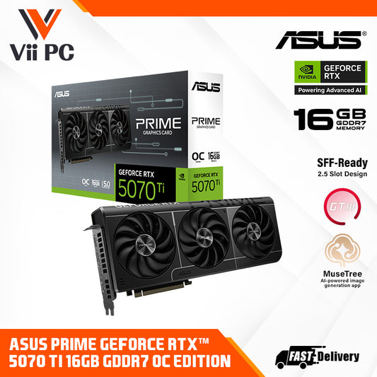 ASUS PRIME GeForce RTX™ 5070 Ti 16GB GDDR7 OC Edition / Non OC Graphics Card (SFF-Ready)