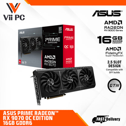 ASUS Prime Radeon™ RX 9070 OC Edition 16GB GDDR6 Graphics Card
