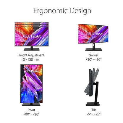 ASUS ProArt Display PA32UCR-K Professional Monitor - 32" IPS, 4K UHD (3840x2160), 1000 nits, HDR-10, HLG, ΔE<1, 98% DCI-P3, 99.5% Adobe RGB, 100% sRGB/Rec. 709, Hardware Calibration, USB-C, Calman Ready, ColourSpace Integration, X-rite i1 Display Pro