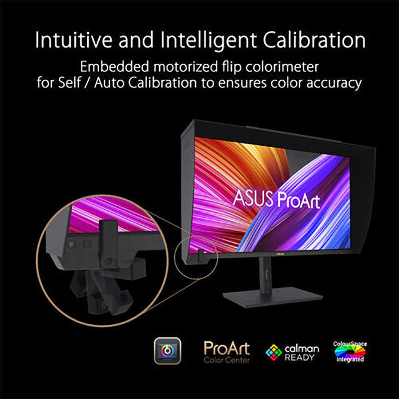 ASUS ProArt Display PA32UCXR Professional Monitor - 32" 4K UHD (3840x2160), Mini LED Backlight, Built-in Motorized Colorimeter, Dolby Vision, 99% Adobe RGB, 97% DCI-P3, ΔE<1, Thunderbolt™ 4 PD 90W, VESA DisplayHDR 1400, Hardware Calibration, Calman Ready