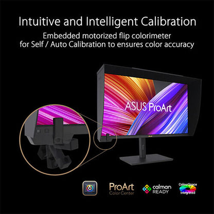 ASUS ProArt Display PA32UCXR Professional Monitor - 32" 4K UHD (3840x2160), Mini LED Backlight, Built-in Motorized Colorimeter, Dolby Vision, 99% Adobe RGB, 97% DCI-P3, ΔE<1, Thunderbolt™ 4 PD 90W, VESA DisplayHDR 1400, Hardware Calibration, Calman Ready