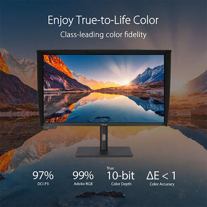ASUS ProArt Display PA32UCXR Professional Monitor - 32" 4K UHD (3840x2160), Mini LED Backlight, Built-in Motorized Colorimeter, Dolby Vision, 99% Adobe RGB, 97% DCI-P3, ΔE<1, Thunderbolt™ 4 PD 90W, VESA DisplayHDR 1400, Hardware Calibration, Calman Ready