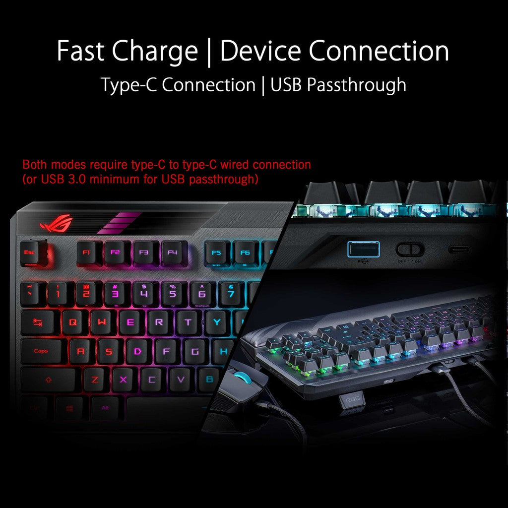 ASUS ROG Claymore II Wireless Modular Gaming Mechanical Keyboard [ROG RX BLUE Switches, detachable numpad & wrist rest]