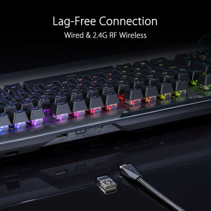 ASUS ROG Claymore II Wireless Modular Gaming Mechanical Keyboard [ROG RX BLUE Switches, detachable numpad & wrist rest]
