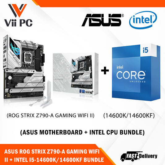 ASUS ROG STRIX Z790-A GAMING WIFI II Motherboard + Intel i5-14600K / i5-14600KF (14th GEN) Processor BUNDLE