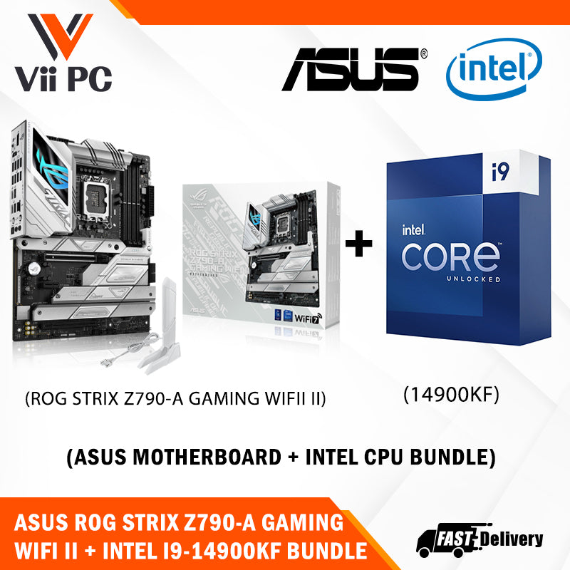 ASUS ROG STRIX Z790-A Z790A Z790 A GAMING WIFI II Motherboard + Intel i9-14900K/i9-14900KF Processor BUNDLE