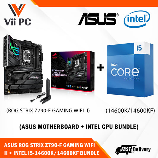 ASUS ROG STRIX Z790-F GAMING WIFI II Motherboard + Intel i5-14600K / i5-14600KF (14th GEN) Processor BUNDLE