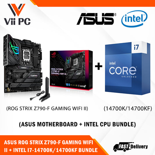 ASUS ROG STRIX Z790-F Z790F Z790 F GAMING WIFI II Motherboard + Intel i7-14700K/i7-14700KF Processor BUNDLE