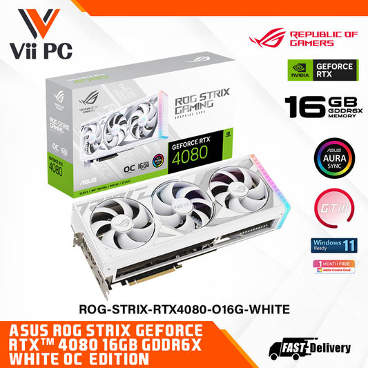 ASUS ROG STRIX GeForce RTX 4080 16GB GDDR6X White OC Edition Graphics Card (ROG-STRIX-RTX4080-O16G-WHITE)