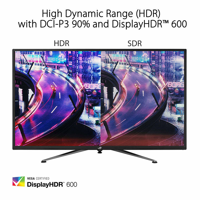 ASUS ROG Strix XG438Q HDR Large Gaming Monitor - 43", 4K (3840 x 2160), 120Hz, FreeSync™ 2 HDR, DisplayHDR™ 600, DCI-P3 90%, Shadow Boost, 10W Speaker*2, Remote Control
