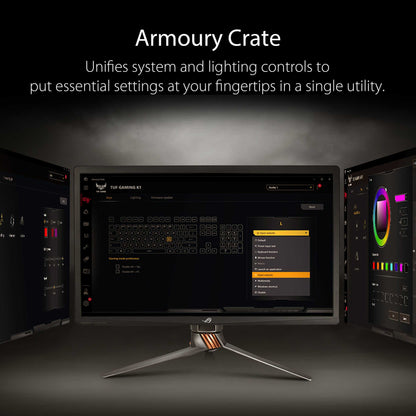 ASUS TUF Gaming K1 RGB keyboard with dedicated volume knob, spill-resistance, side light bar and Armoury Crate