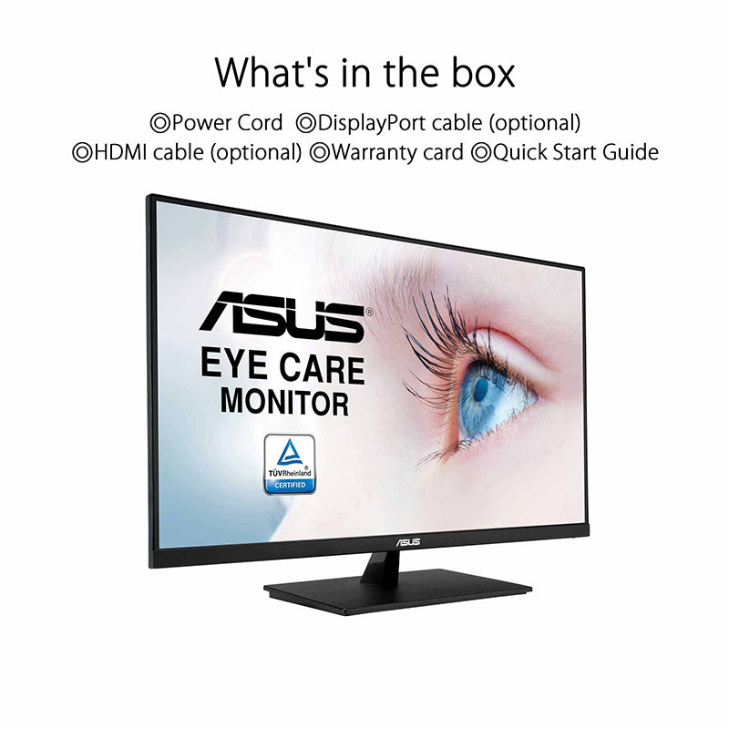 ASUS VP32AQ Eye Care Monitor - 32" (31.5" viewable), QHD (2560x1440), IPS, 100% sRGB, HDR-10, 75Hz, Adaptive-Sync/FreeSync™, DisplayPort, HDMI, Flicker Free, Blue Light Filter, Wall Mountable