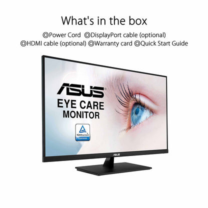 ASUS VP32AQ Eye Care Monitor - 32" (31.5" viewable), QHD (2560x1440), IPS, 100% sRGB, HDR-10, 75Hz, Adaptive-Sync/FreeSync™, DisplayPort, HDMI, Flicker Free, Blue Light Filter, Wall Mountable