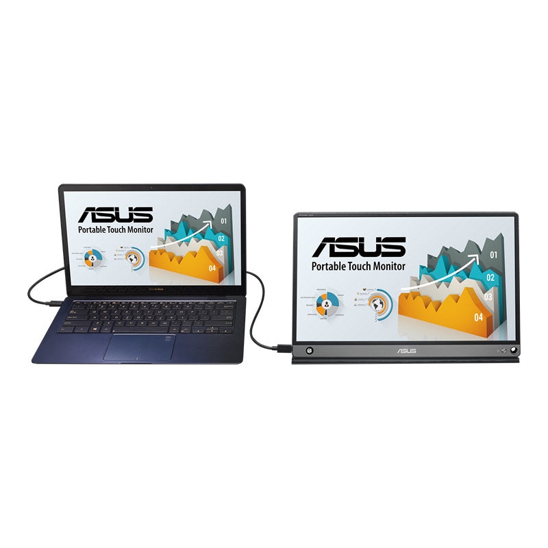 ASUS ZenScreen Touch MB16AMT USB portable monitor - 16" (15.6" viewable) IPS FHD, 10-point Touch, ZenScreen pen, Built-in Battery, Hybrid Signal Solution, USB Type-C, Micro-HDMI, Compatible with Laptops, Smartphones, Gaming Consoles, and Cameras