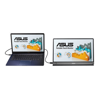 ASUS ZenScreen Touch MB16AMT USB portable monitor - 16" (15.6" viewable) IPS FHD, 10-point Touch, ZenScreen pen, Built-in Battery, Hybrid Signal Solution, USB Type-C, Micro-HDMI, Compatible with Laptops, Smartphones, Gaming Consoles, and Cameras