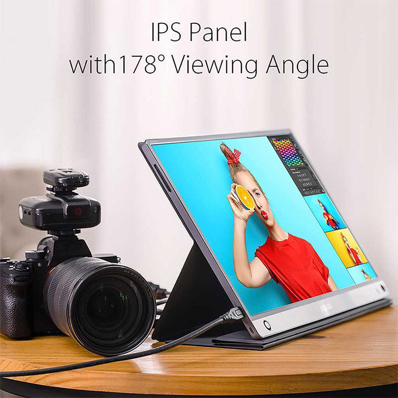 ASUS ZenScreen Touch MB16AMT USB portable monitor - 16" (15.6" viewable) IPS FHD, 10-point Touch, ZenScreen pen, Built-in Battery, Hybrid Signal Solution, USB Type-C, Micro-HDMI, Compatible with Laptops, Smartphones, Gaming Consoles, and Cameras