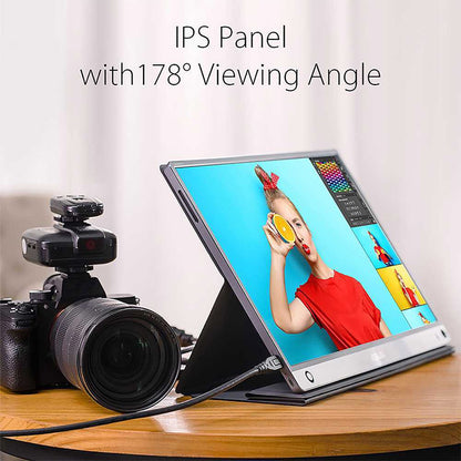 ASUS ZenScreen Touch MB16AMT USB portable monitor - 16" (15.6" viewable) IPS FHD, 10-point Touch, ZenScreen pen, Built-in Battery, Hybrid Signal Solution, USB Type-C, Micro-HDMI, Compatible with Laptops, Smartphones, Gaming Consoles, and Cameras