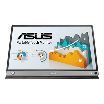 ASUS ZenScreen Touch MB16AMT USB portable monitor - 16" (15.6" viewable) IPS FHD, 10-point Touch, ZenScreen pen, Built-in Battery, Hybrid Signal Solution, USB Type-C, Micro-HDMI, Compatible with Laptops, Smartphones, Gaming Consoles, and Cameras