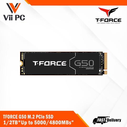 TEAMGROUP T-FORCE G50 M.2 PCIe SSD (1TB / 2TB) - Up to 5000/4800MBs, 650/1300TBW, M.2 2280 Gaming SSD