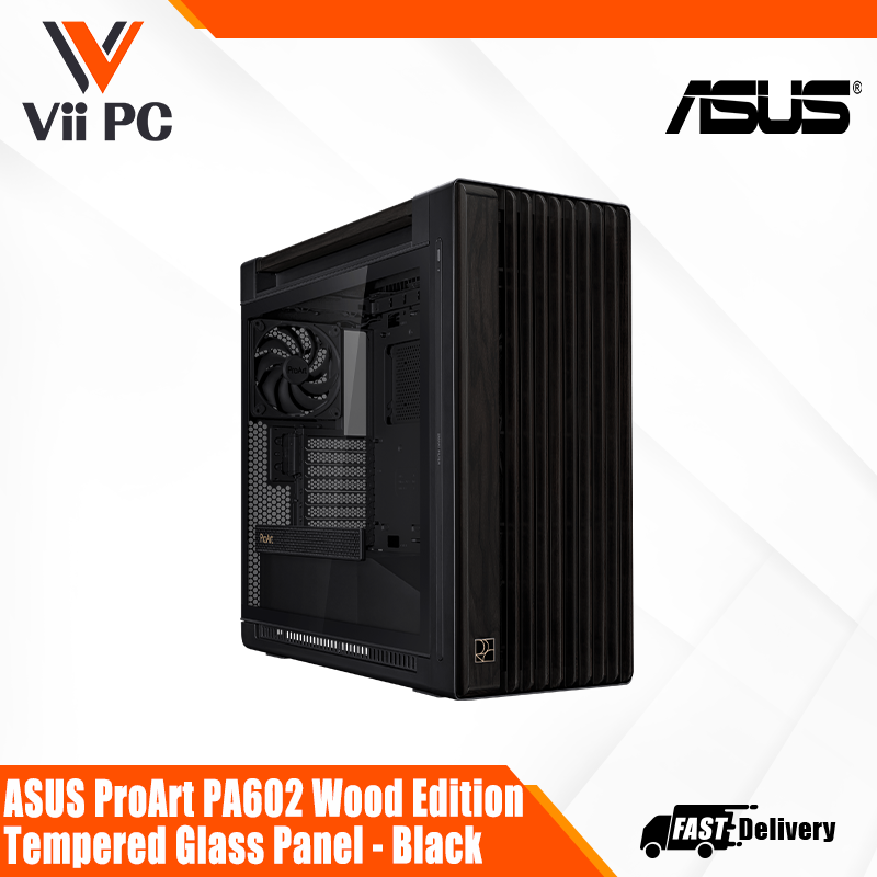 ASUS ProArt PA602 Wood Edition, Tempered Glass Panel - Black