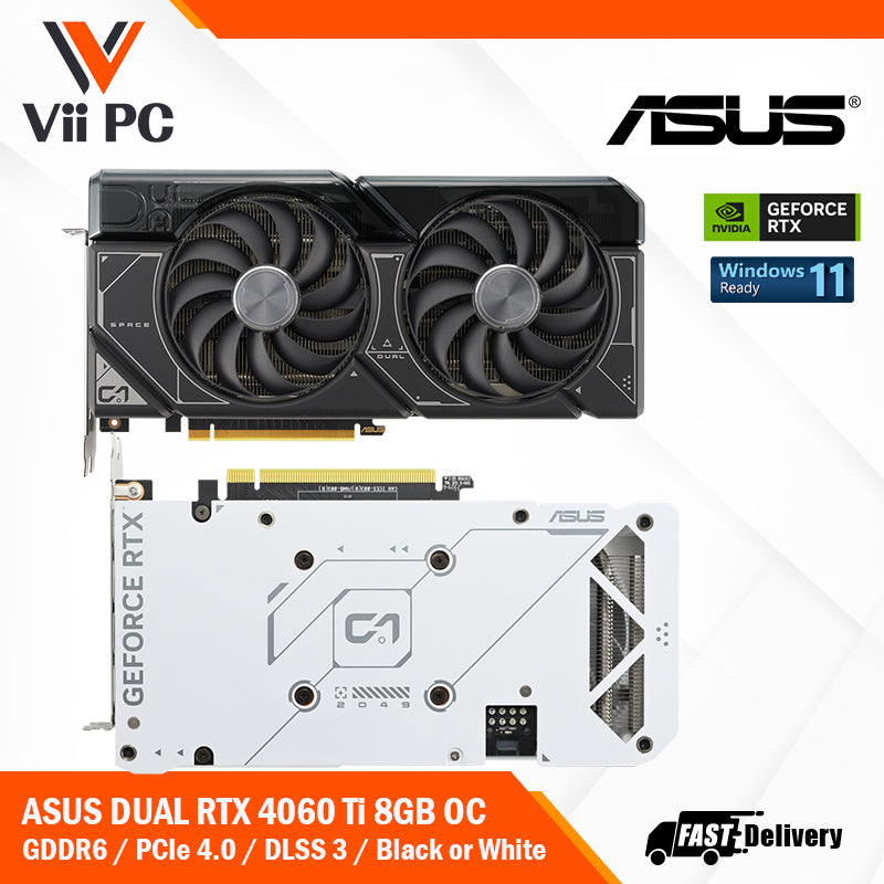ASUS Dual GeForce RTX 4060 Ti OC Edition 8GB GDDR6 Graphics Card (Black/White)
