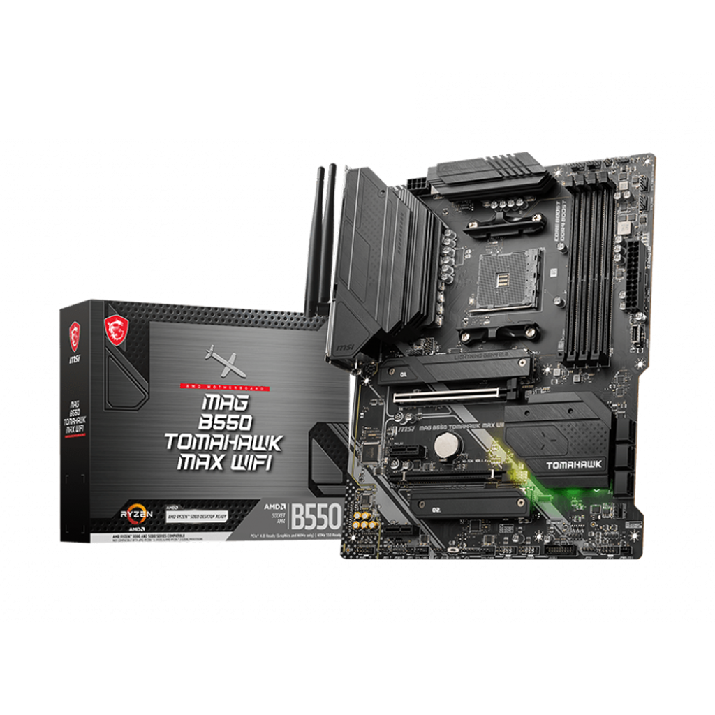 MSI MAG B550 TOMAHAWK MAX WIFI AMD Socket AM4 4 x DDR4 slots Wi-Fi 6E ATX AMD MOTHERBOARD