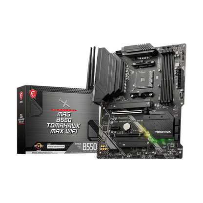 MSI MAG B550 TOMAHAWK MAX WIFI AMD Socket AM4 4 x DDR4 slots Wi-Fi 6E ATX AMD MOTHERBOARD