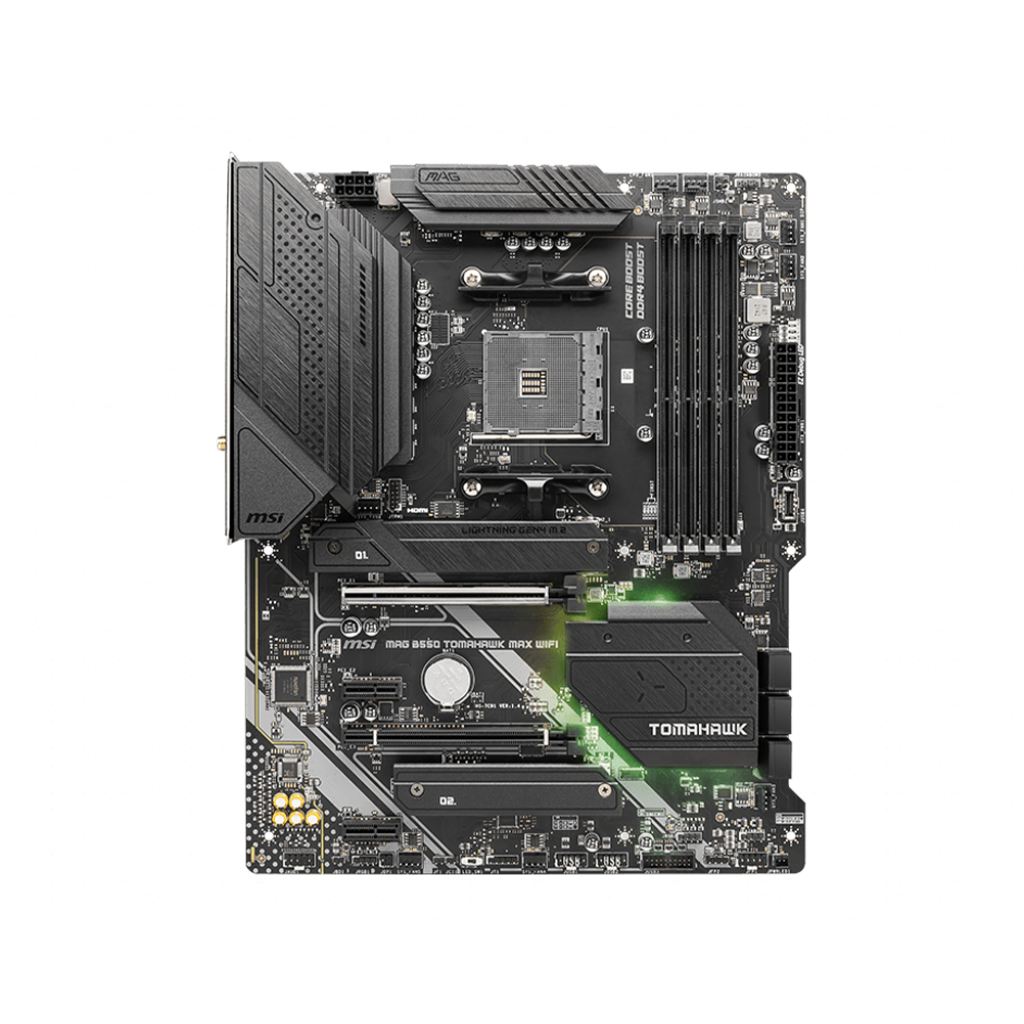 MSI MAG B550 TOMAHAWK MAX WIFI AMD Socket AM4 4 x DDR4 slots Wi-Fi 6E ATX AMD MOTHERBOARD