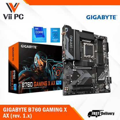 GIGABYTE B760 GAMING X AX (rev. 1.x) Wi-Fi 6E DDR5 LGA 1700 M.2 PCIe 4.0 ATX Motherboard