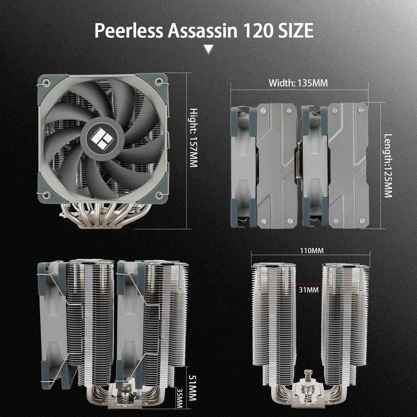 Thermalright Peerless Assassin 120 PA120 CPU Air Cooler, 6 Heat