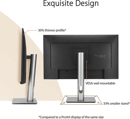 ASUS ProArt Display PA329CRV Professional Monitor - 32" IPS, 4K UHD (3840x2160), 98% DCI-P3, Color Accuracy ΔE<2, Calman Verified, USB-C PD 96W, VESA DisplayHDR 400, VESA MediaSync, Ergonomic Stand