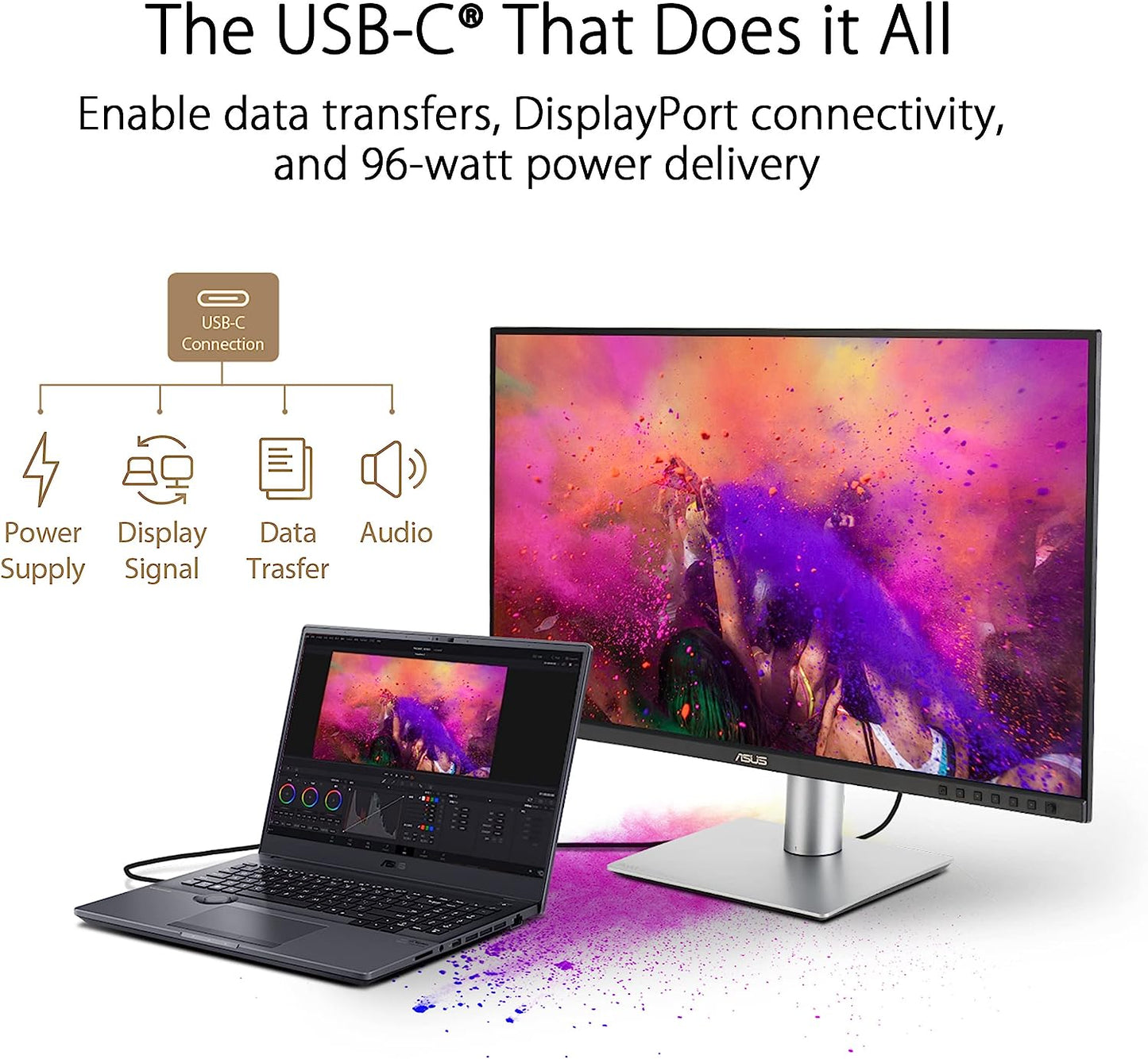 ASUS ProArt Display PA329CRV Professional Monitor - 32" IPS, 4K UHD (3840x2160), 98% DCI-P3, Color Accuracy ΔE<2, Calman Verified, USB-C PD 96W, VESA DisplayHDR 400, VESA MediaSync, Ergonomic Stand