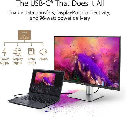 ASUS ProArt Display PA329CRV Professional Monitor - 32" IPS, 4K UHD (3840x2160), 98% DCI-P3, Color Accuracy ΔE<2, Calman Verified, USB-C PD 96W, VESA DisplayHDR 400, VESA MediaSync, Ergonomic Stand