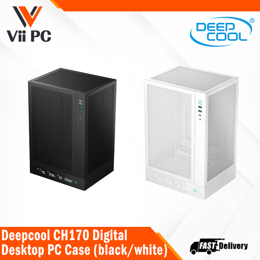 DeepCool CH170 Digital ITX Desktop PC Case (Black/White)