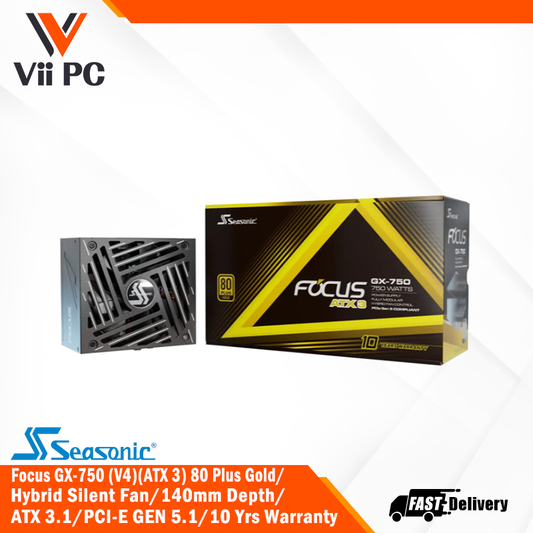 Seasonic FOCUS GX-750 or GX-850 ATX 3 (V4) 80 Plus® Gold Power Supply - ATX 3.1 & PCIe 5.1 (10 Year Warranty)