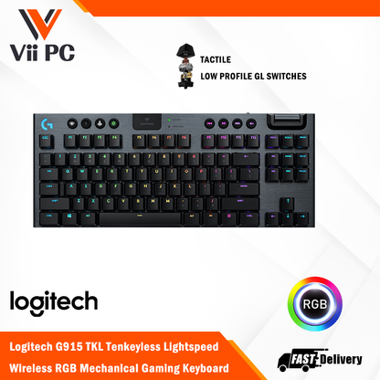 LOGITECH G915 TKL WIRELESS MECHANICAL RGB KEYBOARD