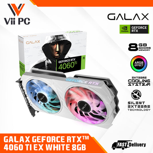 GALAX NVIDIA GeForce RTX 4060 Ti EX WHITE GAMING Graphics Card 8GB GDDR6 128-bit/DP*3/HDMI 2.1/DLSS 3