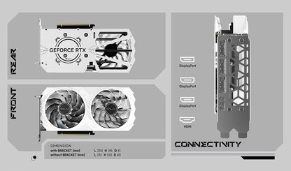 GALAX NVIDIA GeForce RTX 4060 Ti EX WHITE GAMING Graphics Card 8GB GDDR6 128-bit/DP*3/HDMI 2.1/DLSS 3