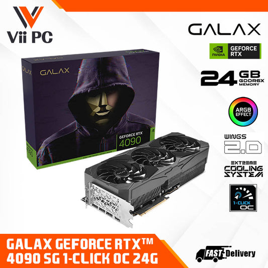 GALAX NVIDIA GeForce RTX 4090 SG (1-Click OC Feature) OpenGL 4.6 24GB GDDR6X NVIDIA G-SYNC DisplayPort 1.4a HDMI 2.1 Graphics Card