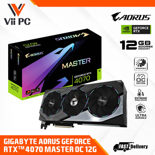 GIGABYTE Nvidia GeForce RTX 4070 AORUS MASTER OC 12GB GDDR6X Graphics Card with DUAL BIOS, RGB FUSION, Anti-Sag Bracket, 4 Years Warranty (Online registration required)